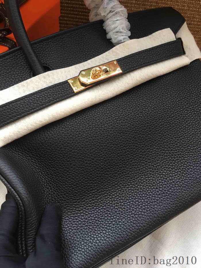 愛馬仕HERMES Birkin 鉑金包 黑色 進口小牛皮 金銀扣 皮質細膩柔軟 時尚女手提包  tdher1143